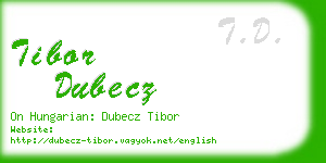 tibor dubecz business card